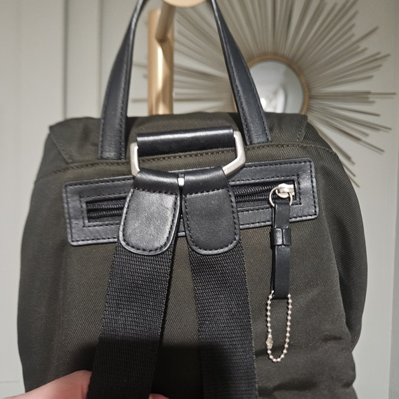 Vintage Coach Mercer Twill Nylon Mini Backpack | 2002 | Olive Green Leather Trim main image 6
